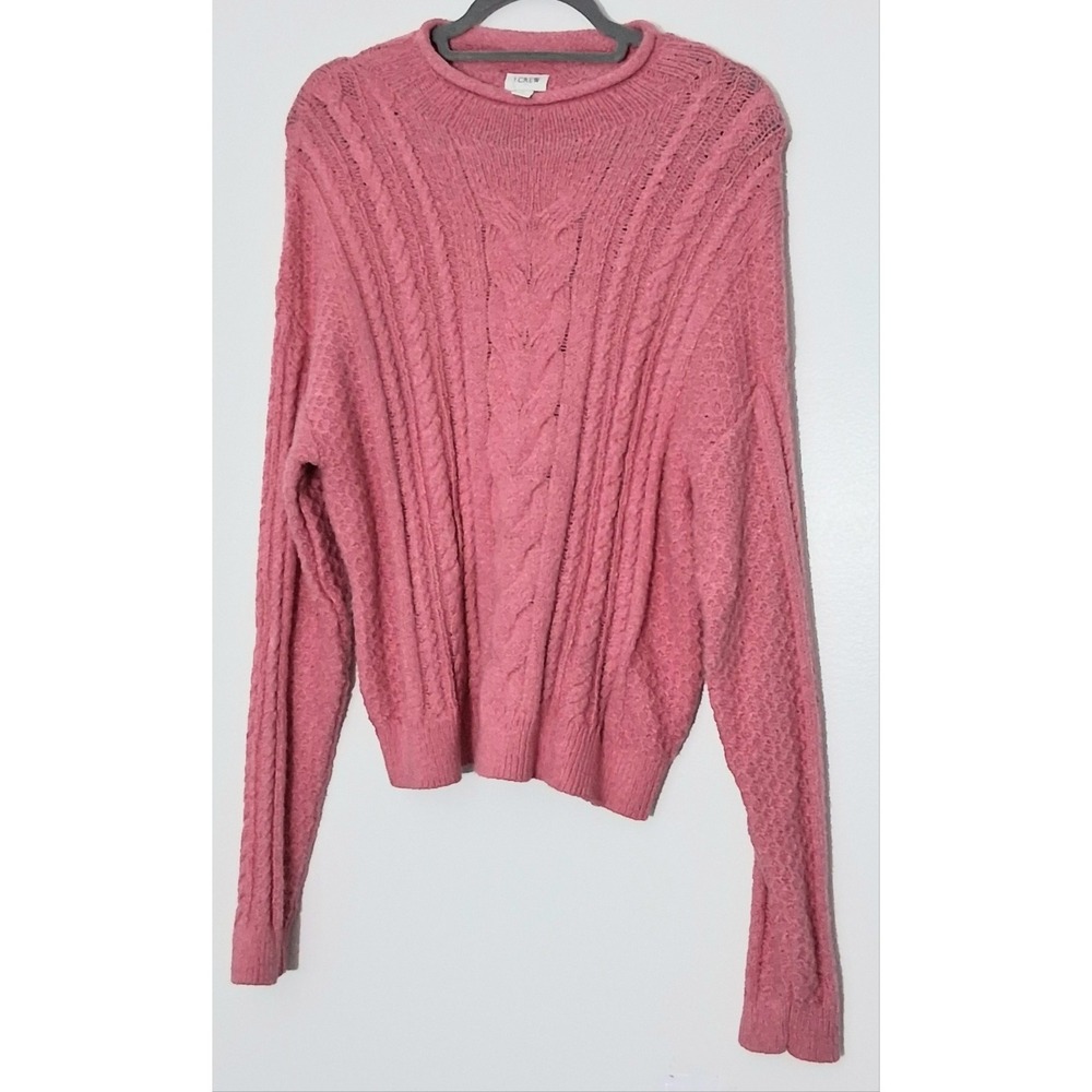 J. Crew Roll Neck Cable Knit Sweater Women'sβ Large Fisherman Pullover Pre-owned